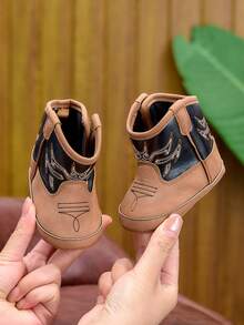 Toddler Boys' Casual Boots, Suitable For Spring And Autumn, 0-1 Years Old Baby Walking Shoes - Brown - View 3