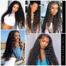 深卷曲胶带式接发，真人发，巴西水波纹胶带式接发，自然黑色，女士适用 - Natural Black - 查看 8