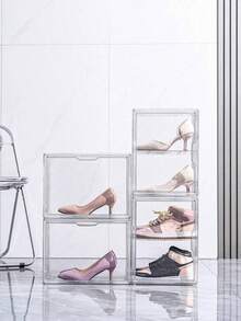 1Pc Acrylic Display Cabinet With Door For Collections Showcase, Plexiglass Case, Figures, Need Self Assembly, Dustproof - MultiWarna - View 4