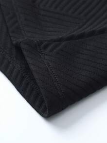 Men's Long Sleeve Textured Polo Shirt, Casual Business Fashion Streetwear, Autumn/Winter - Black - View 7