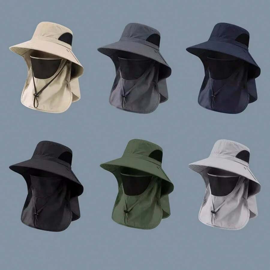 Outdoor Men's Summer Sun Protection Fishing Hat, Wide Brim UV Protection Suitable For Outdoor Activities, Hiking, Fishing - Multicolor - View 1