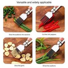 1 pieza Rallador multifuncional de acero inoxidable - Separador portátil de cebolleta con tapa protectora, apto para ajo, cebolla, frutas y verduras, rallador de queso y rallador de acero inoxidable - Multicolor - Ver 3