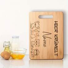 Tabla de cortar personalizada con lindos patrones de animales - Grabada, esencial de cocina y hornear para encimera de cocina, adecuada para regalos de cumpleaños, bodas, aniversarios | Diseño interesante | - Multicolor - Ver 7
