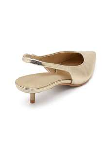 Escarpins Slingbacks et Mules à Petit Talon – Le Chic Minimaliste Réinventé - 金色 - 查看 6