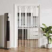 Cortina de puerta de PVC transparente de agujero grande, se limpia sin forro, adecuada para todo tipo de habitaciones, con ganchos, a prueba de viento transparente, cortina divisoria de aire acondicionado - 1PC - Ver 9