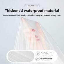 Disposable Raincoat Portable Drawstring Adult Long Thick Rain Poncho, Waterproof Outdoor Hiking Travel - 非一次性雨衣120g灰色 - 查看 4