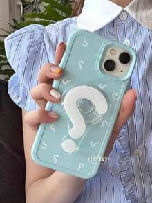 1pc Personalized Cute Fun Question Mark Phone Airbag Holder, Ins Style Phone Push-Pull Holder Desktop Holder - Multicolor - View 5