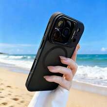 Étui de téléphone de luxe B65, équipé d'un support d'objectif en acier inoxydable et d'une protection de caméra, spécialement conçu pour le 17 Pro, parfaitement compatible avec les modèles 16 Pro Max, 15 Pro, 14 et 13. Design de protection intégrale. - Orange - Voir 11