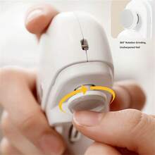 自动电动指甲钳，USB充电式指甲修剪器/磨甲器/指甲钳/切割器/抛光工具，带照明功能和指甲粉尘收集器 - 白色 - 查看 5