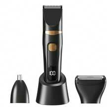 FollowBreak 三合一男士电动剃须刀，男士理发器，USB男士剃须刀，鼻毛修剪器，3种刀头，可拆卸清洗，带LED显示屏，可去除耳毛、鼻毛、眉毛和面部毛发，适合作为父亲节礼物 - 多色 - 查看 12