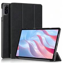 Funda protectora plegable básica de color negro sólido minimalista compatible con Honor Pad X9/X8 Pro 11.5 pulgadas, X8A 11 pulgadas, Pad9 12.1 pulgadas, 2024 MatePad SE 11 pulgadas, SE 10.4 pulgadas, T10, T10S y serie T8 Colección de regalos de primavera - Negro - Ver 1