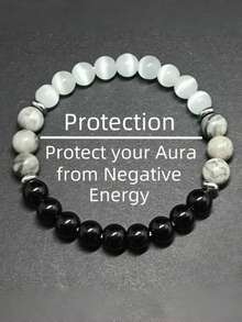 1pc 8mm Agate Beaded Bracelet - Yellow Tiger Eye, Red Agate - Natural Stone Elastic Beaded Bracelet - Attract Wealth, Bring Prosperity And Abundance, Attract Love, Bring Goodness - L01057 - View 8