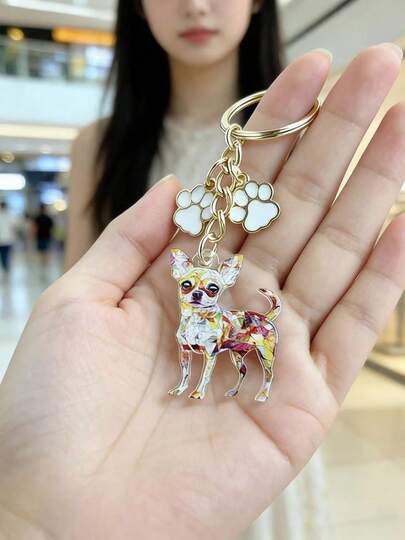1pc Cute Pet Dog Keychain, Exquisite Dog Pendant, Women's Bag Pendant, Fashionable And Versatile Mobile Phone Case Pendant, Suitable For Girls As A Gift, Suitable For Couples' Little Surprises