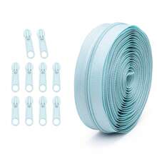1 Set = 4.5m Zipper + 10 Zipper Pulls, 20 Colors Available, #3 Zipper Set, Matching Colored Zipper Pulls, Suitable For Clothing, Bags, Home Textiles And More - 4.5 Meters Of No. 3 Nylon Zipper + 10 Plastic Zipper Pulls - View 12