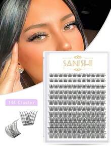 200Pairs Sanishi Lashes, DIY Eyelash Extension, C & D Curl Lashes, For Home Uselash Clusters,Eyelash Clusters,Individual Eyelashes,Lashes,Fake Lashes - Black - View 1