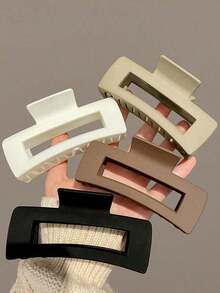1 Pcs Random Women's High-End Large Size Square Light Plastic Hair Claw Clip, Fashionable Versatile Minimalist Style Elegant Hair Accessory For Daily Wear, Going Out, Showering, Washing Face, And Making Up Casual Summer Hair Clips Hair Jaw Clip Hair Clamps Hair Clutch Hair Catcher Clip Fall Winter Hair Accessories For Women For Vacation Outfits Woman - 多色 3 - 查看 12