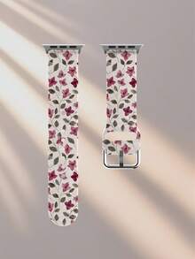 1条紫色三角梅图案柔软弹力透气舒适腕带，适用于三星、荣耀智能手表，尺寸可选38mm、40mm、41mm、42mm、46mm、45mm、44mm、49mm；时尚新款休闲多色硅胶表带，适用于苹果手表Ultra SE/11/10/9/8/7/6/5/4/3/2/1；节日礼物表带 - 彩色 - 查看 15