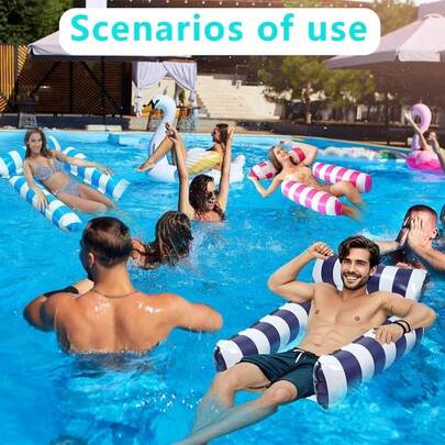 充气排水漂浮椅/躺椅/吊床两用带靠背，夏季可折叠充气泳池椅，适用于水疗中心、泳池、海滩派对，度假多功能泳池派对夏季户外水上娱乐漂浮椅，便携式漂浮椅床，适合旅行，是夏季生日礼物、派对礼物、学生礼物的理想之选。