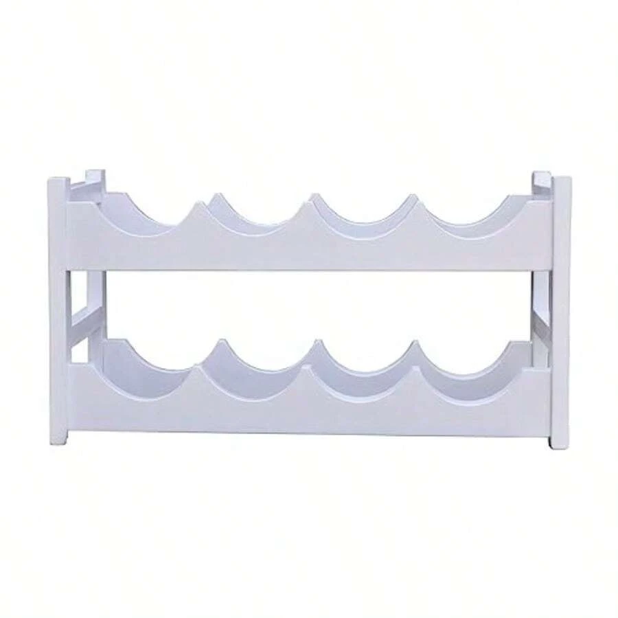 Hogare Cava de Madera para vinos Diseño Moderno y Elegante Útil y práctica Mueble para Botellas Acabados Finos Resistente Capacidad 8 Botellas Complemento para el Color Blanco - Blanco - Ver 1