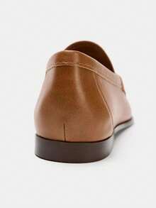 女士棕黑色口袋包覆圆头乐福鞋 - 棕色 - 查看 5