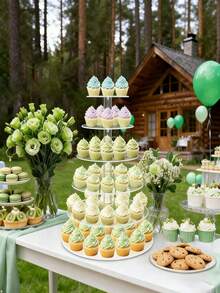 Giá đựng bánh cupcake trong suốt 3-6 tầng bằng acrylic - Kệ trưng bày bánh cupcake tròn - Giá đựng tráng miệng bằng acrylic phù hợp cho các bữa tiệc, đám cưới, sinh nhật. - Trong sáng - Xem 3