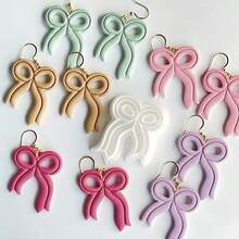 1pc Soft Clay Mold Bow Shaped, Used For DIY Earring Making Tool - White - View 2