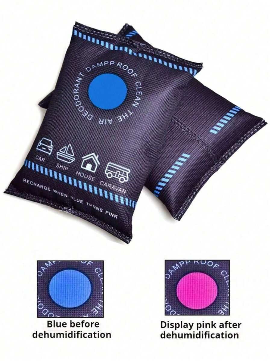 1pc Reusable Silicone Car Dehumidifier Bag - Perfect For Absorbing Moisture, Preventing Dampness, High Humidity And Condensation In Cars Or Homes, Home Dehumidifier - Multicolor - View 1