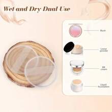 Silicone Transparent Pink Powder Puff, Suitable For Dry And Wet Use, Comfortable And Skin-Friendly, Non-Powder, Easy To Clean, Washable And Reusable, With Storage Box, Portable Beauty Powder Puff, Suitable For Travel And Shopping - One Size - View 5
