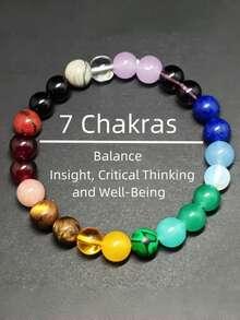 1pc 8mm Agate Beaded Bracelet - Yellow Tiger Eye, Red Agate - Natural Stone Elastic Beaded Bracelet - Attract Wealth, Bring Prosperity And Abundance, Attract Love, Bring Goodness - L01057 - View 5