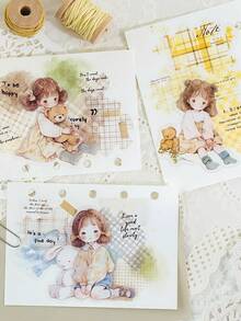 MOCARD 40 件/包娃娃屋主题贴纸包，创意美学贴纸艺术，DIY 装饰剪贴簿材料，节日礼物，个性化剪贴簿学校用品，学校用品，返校 - 粉色 - 查看 9