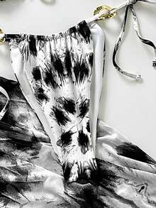 Bộ bikini buộc dây cổ kiểu yếm thanh lịch dành cho nữ, thích hợp cho mùa tốt nghiệp, bộ đồ liền thân họa tiết da báo buộc dây phía sau, lý tưởng cho kỳ nghỉ hè ở bãi biển. - Màu Xám nhạt - Xem 7