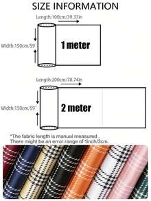 1件经典格纹缎面面料，高端哑光质感衬衫套装DIY预裁面料 - 多色 - 查看 2