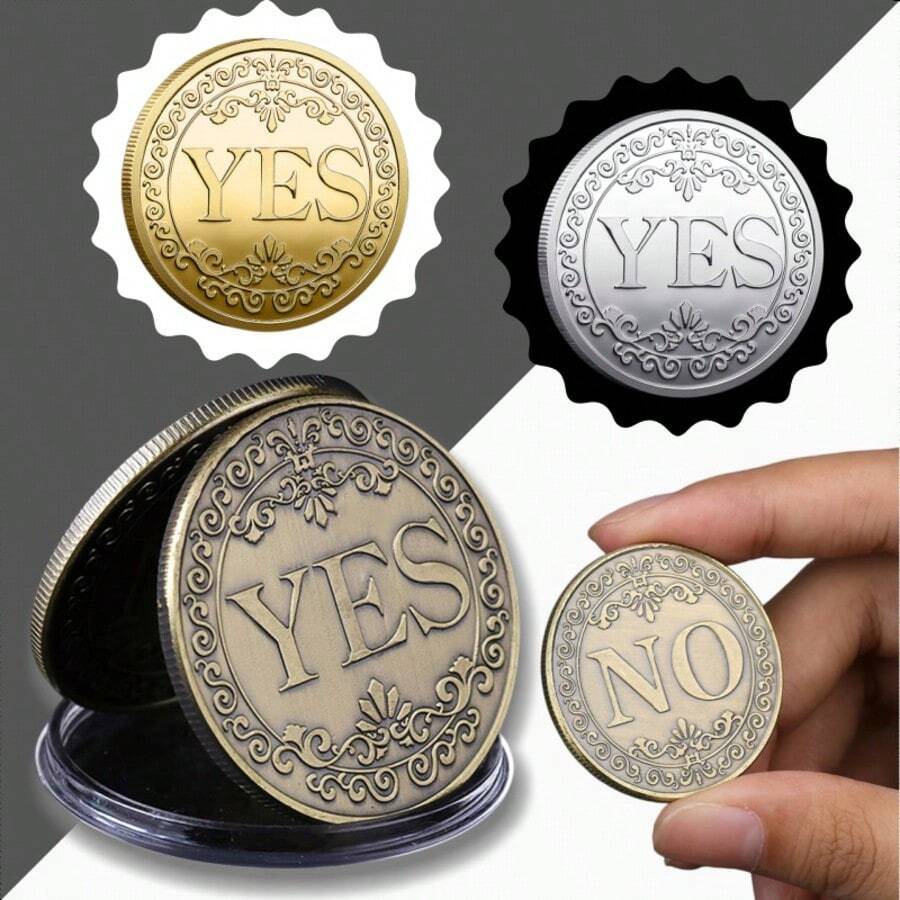 4cm Double-Sided Challenge Coin, Decision Coin Divination - Double-Sided Badge Collectible Souvenir With Floral Pattern Lucky Coin, Perfect Gift, Stress Relief Toy, Birthday Gift, Coins (Gold, Silver, Retro)