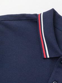 Balabala Boys' Polo Shirt, Breathable Cooling Summer Tee For Kids, 2025 New Arrival - Navy Blue - View 4