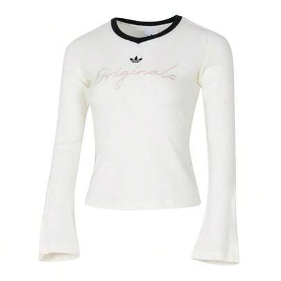 Adidas 女士T卹 圓領春季休閒服 P TEE LS 舒適簡約日常通勤長袖運動服 KS2382