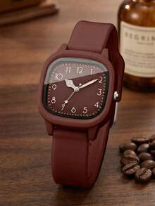 1 Piece Women's Silicone Quartz Watch, Fashionable Minimalist Square Dial, Classic Bracelet Watch (1 Piece/Set), Watches For Women,Watch,Women's Watches - Multicolor - View 3