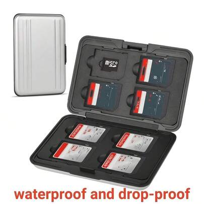 Metal Memory Card Organizer, Storage Holder For 16 SD/Micro SD/TF Cards, Shockproof SDHC SDXC Card Case For Digital Camera