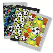 Personalized Wallet, Minimalist Trifold Card Holder, Football Print Coin Purse, Durable Material - Multicolor - View 1