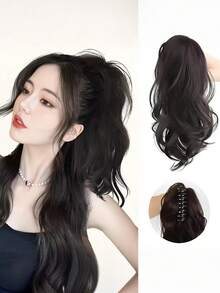 12英寸合成马尾夹发片，短卷马尾，女士黑色、棕色、金色可选，夏季沙滩度假发饰。 - 彩色 - 查看 7