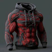 New Casual Versatile Simple Digital Print Long-Sleeve Men's Hooded Sweatshirt - VGHUYHQ1 - 查看 6