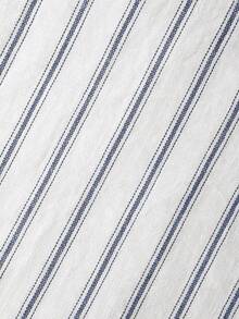 男童及幼儿经典休闲度假藏蓝色条纹贴袋长袖衬衫，适合休闲聚会和正式场合。 - 藏蓝色 - 查看 10