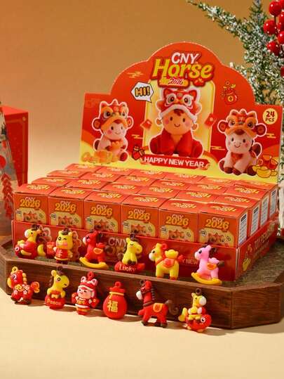 24 piezas Llaveros con figuritas del Año Nuevo 2026, adornos colgantes lindos, llaveros con figuritas 3D coleccionables, regalos, adecuados para varios festivales, regalos perfectos para otros, regalos de festivales, regalos de Año Nuevo