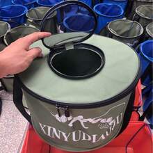 Thickened Canvas Foldable Fishing Bucket, 23/28/32cm Multiple Sizes Available, Random Color With Lid Live Fish Bucket, Portable Water Bucket - Multicolor - View 10