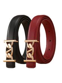 1/2条装 时尚简约细腰带，百搭女士腰带，可搭配西装、牛仔裤 - 彩色 - 查看 10