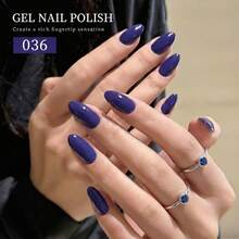 GMUME 15毫升奢华深蓝色凝胶指甲油，0.5液盎司，深靛蓝色，海军蓝，UV/LED可卸甲油，颜色精准匹配，所见即所得，持久显色，指尖调色盘，DIY家用美甲沙龙通用，优雅哑光，冬季美甲之选。 - 寶藍色 - 查看 9