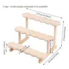 Estantería de exhibición de madera de 3 niveles, adecuada para almacenamiento y exhibición de perfumes, exhibición de muñecas, aplicable para vacaciones en la playa, baño, dormitorio, gran capacidad - color madera - Ver 13