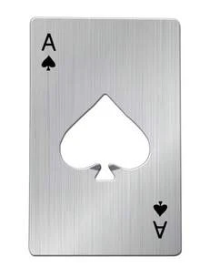 Beer Bottle Dispenser Bottle Opener Poker Creative Pocket Metal Multi Functional Credit Card Bottle Opener Spades A Stainless Steel - Multicolor - View 7