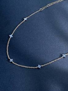 1 chiếc lắc chân bạc S925 tối giản đính đá Zirconia hình hoa, món quà trang sức tinh tế dành cho phụ nữ hoặc bạn gái. - Hoa nhỏ tính khí - Xem 5