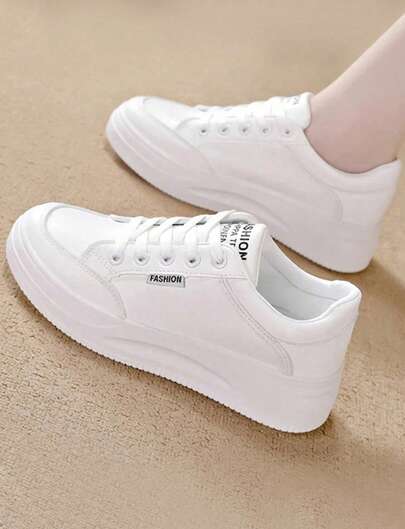 Zapatos casuales antideslizantes de suela gruesa para mujer, Nuevos zapatos casuales para mujer,Zapatos casuales de moda para mujer,Zapatillas de deporte de PU, Zapatos deportivos blancos para hombre y mujer.Zapatos casuales cómodos para mujer