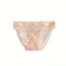 Twilight Princess~French-Style Light Luxury Satin Lace Panties, Feminine Thin Mesh Pure Cotton Crotch Women's Briefs - Hồng - Xem 7